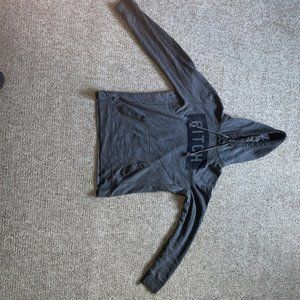 VINTAGE Abercrombie & Fitch Hoodie Men Medium Gray Fitch Logo 2000s